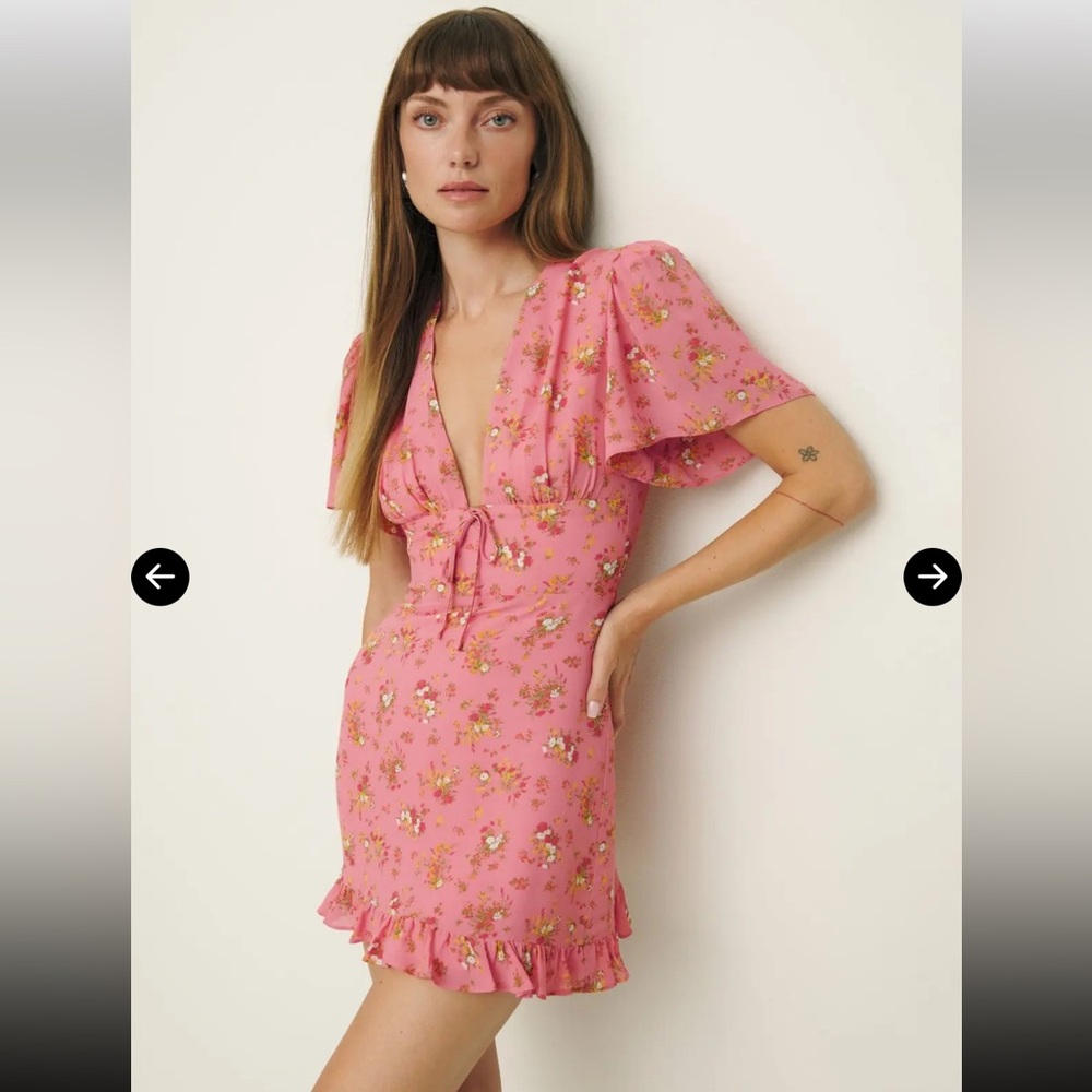 Reformation Mya Floral Mini Dress Rosato